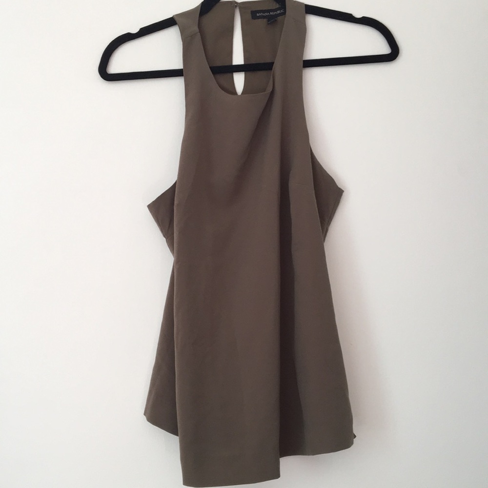 Banana republic navy green top- extra small